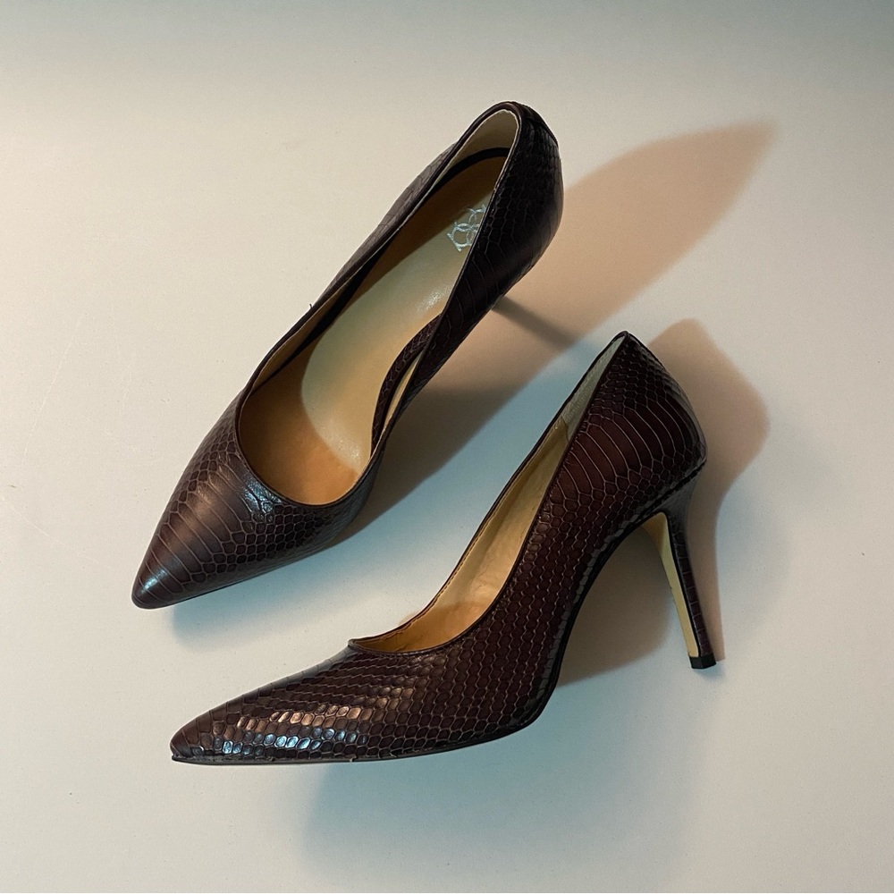 Ann Taylor Snakeskin Heels Size 10M - Picture 2 of 10